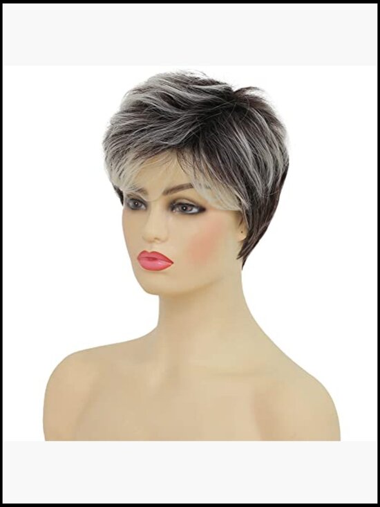 Short Layered Fluffy Pixie Cut Wig for Women Heat Resistant Synthetic Daily